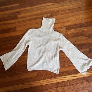 SABO Skirt | Beige Knit Tie-Up Sweater